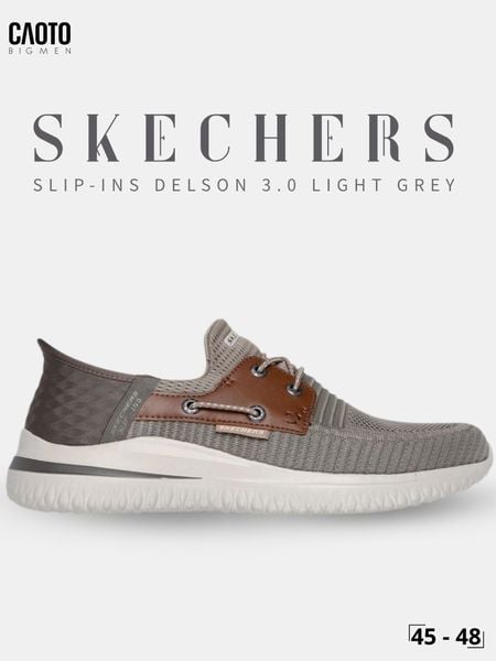giày sneaker nam big size Skecher Slip-ins Delson 3.0 xám giày nam size 45 46 47 48 50