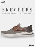  Giày Sneaker Nam Big Size Skecher Slip-ins Delson 3.0 - Canvas Casual Light Grey Size 45–50 