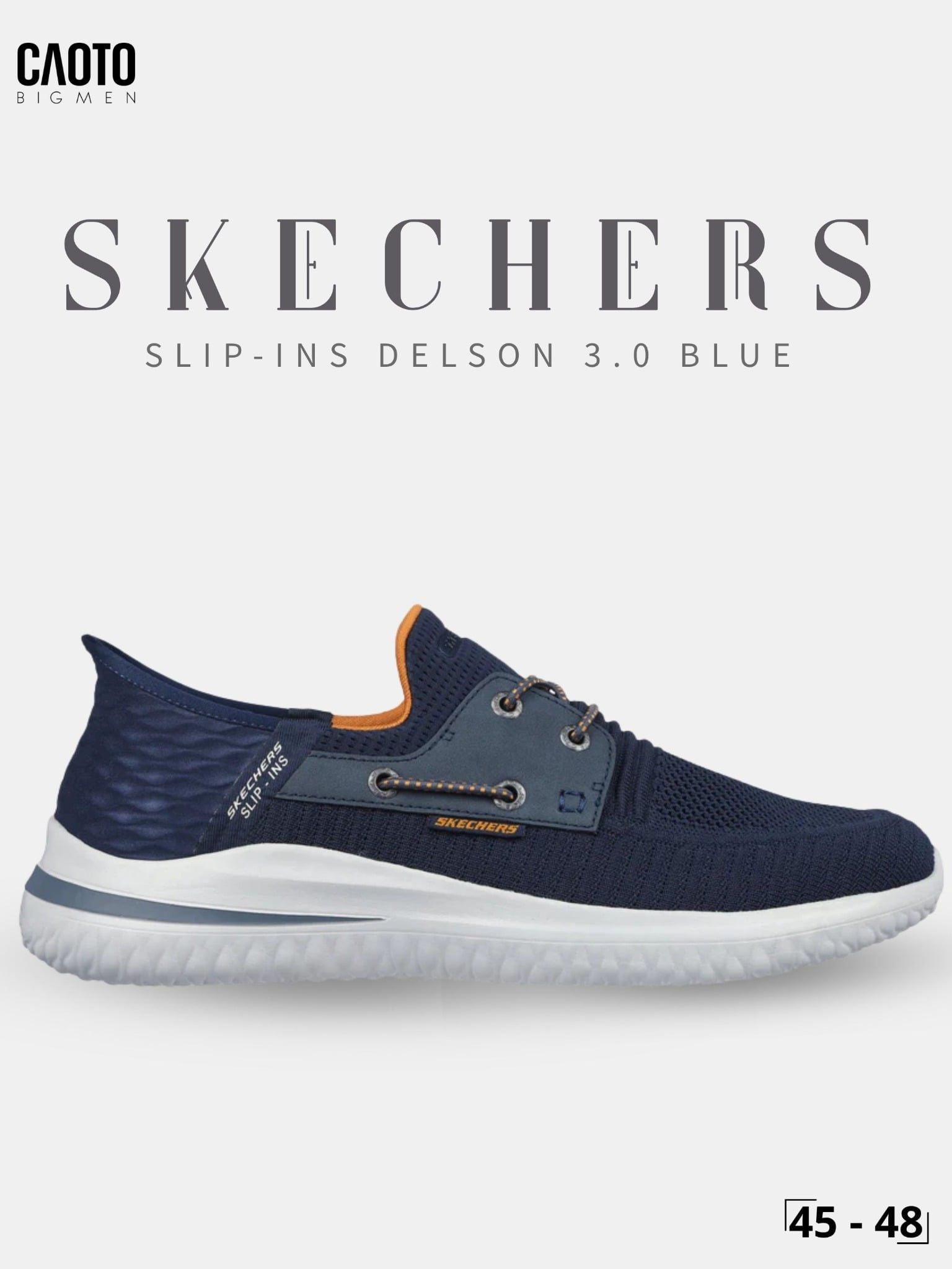  Giày Sneaker Nam Big Size Skecher Slip-ins Delson 3.0 - Canvas Casual Blue Size 45–50 
