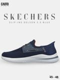  Giày Sneaker Nam Big Size Skecher Slip-ins Delson 3.0 - Canvas Casual Blue Size 45–50 