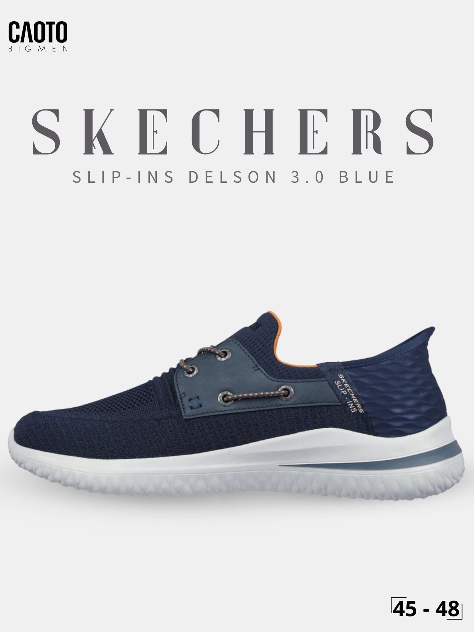  Giày Sneaker Nam Big Size Skecher Slip-ins Delson 3.0 - Canvas Casual Blue Size 45–50 