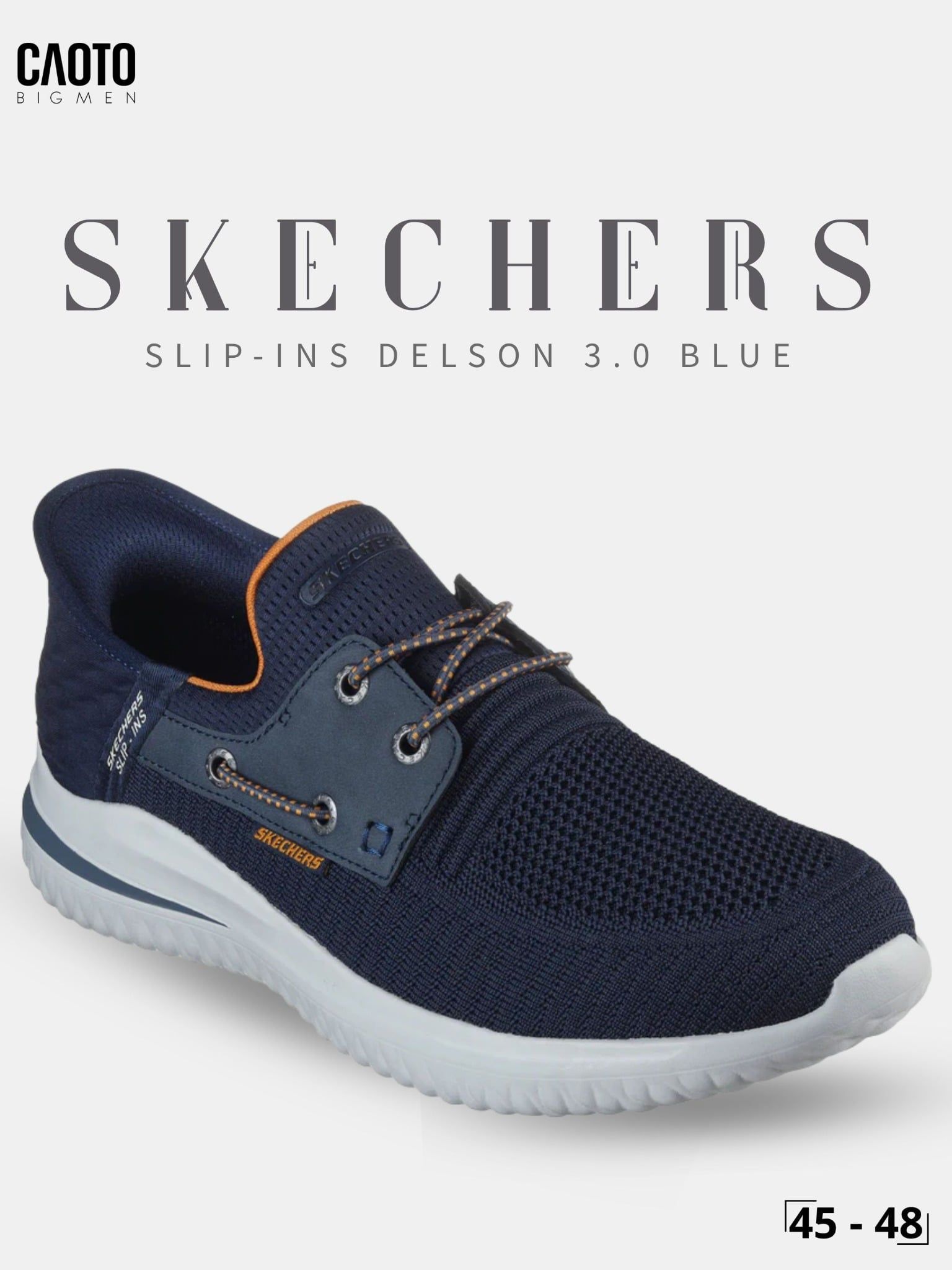  Giày Sneaker Nam Big Size Skecher Slip-ins Delson 3.0 - Canvas Casual Blue Size 45–50 