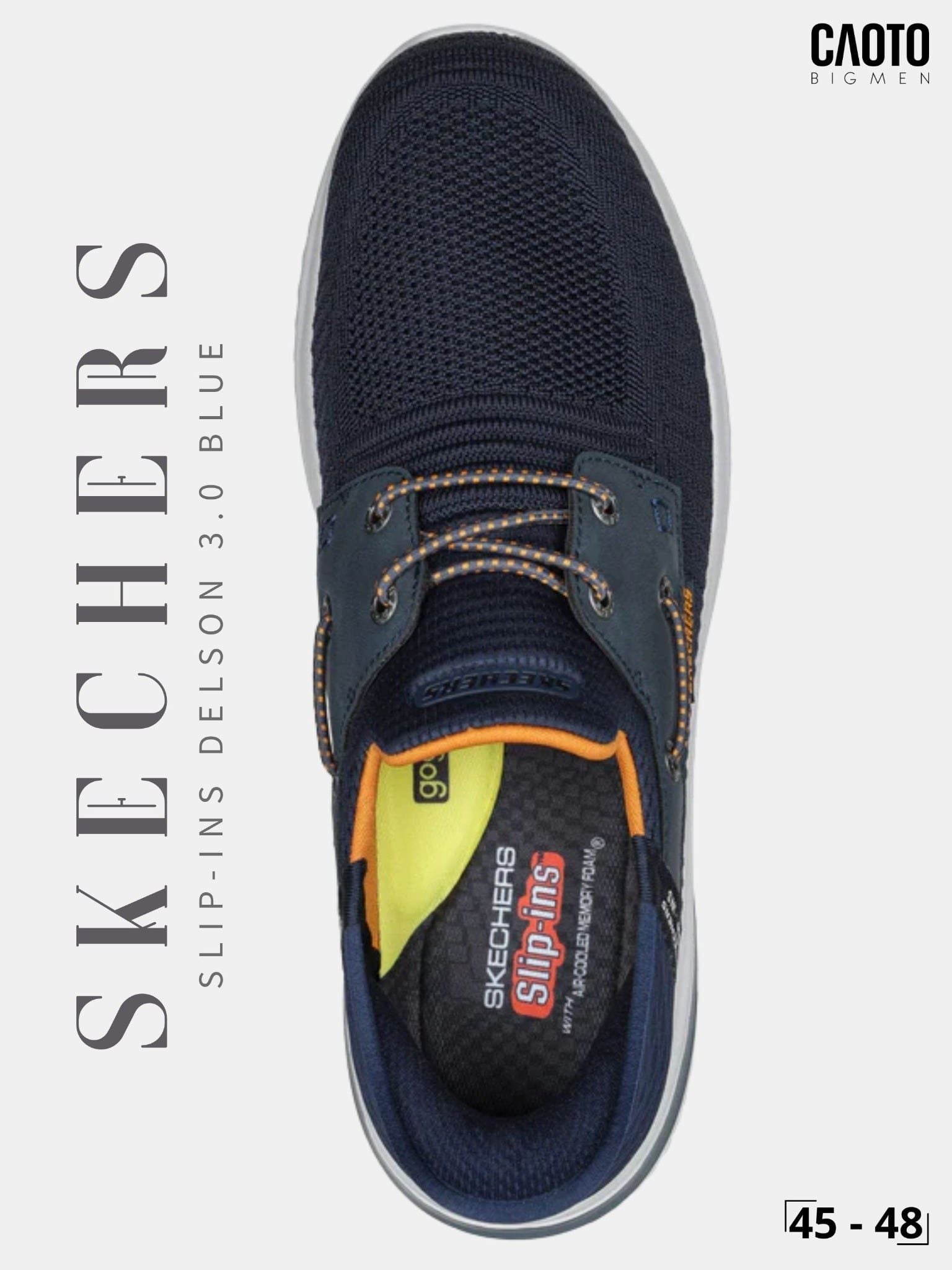  Giày Sneaker Nam Big Size Skecher Slip-ins Delson 3.0 - Canvas Casual Blue Size 45–50 