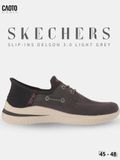  Giày Sneaker Nam Big Size Skecher Slip-ins Delson 3.0 - Canvas Casual Light Grey Size 45–50 