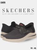 Giày Sneaker Nam Big Size Skecher Slip-ins Delson 3.0 - Canvas Casual Light Grey Size 45–50 
