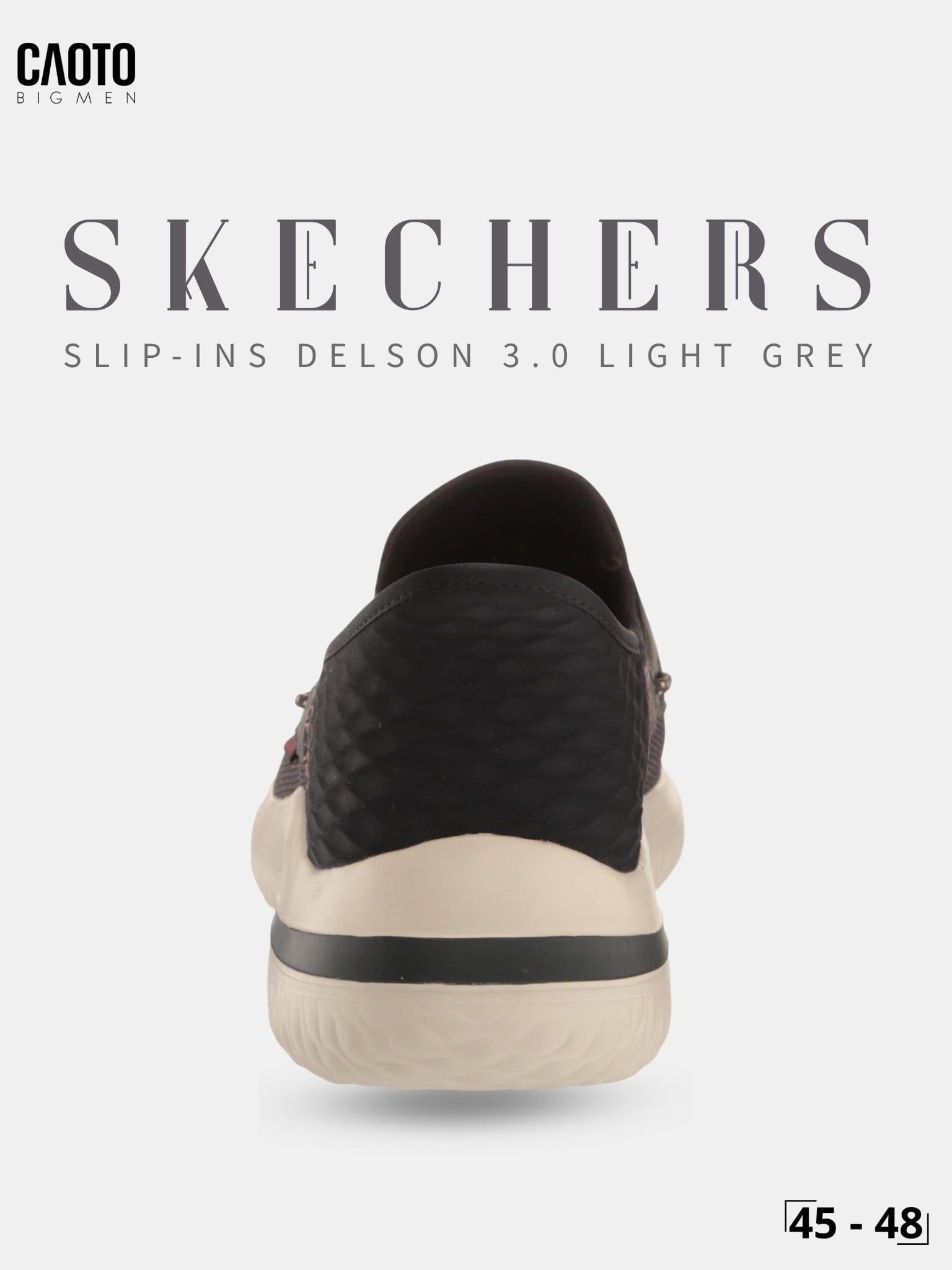  Giày Sneaker Nam Big Size Skecher Slip-ins Delson 3.0 - Canvas Casual Light Grey Size 45–50 