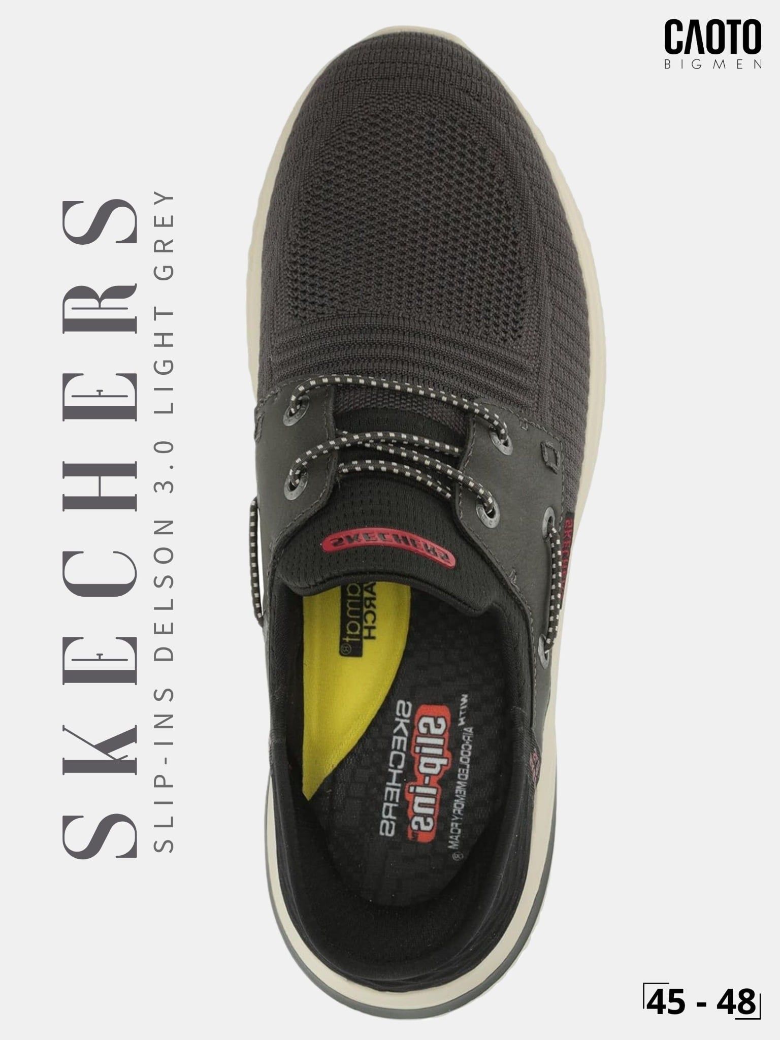  Giày Sneaker Nam Big Size Skecher Slip-ins Delson 3.0 - Canvas Casual Light Grey Size 45–50 