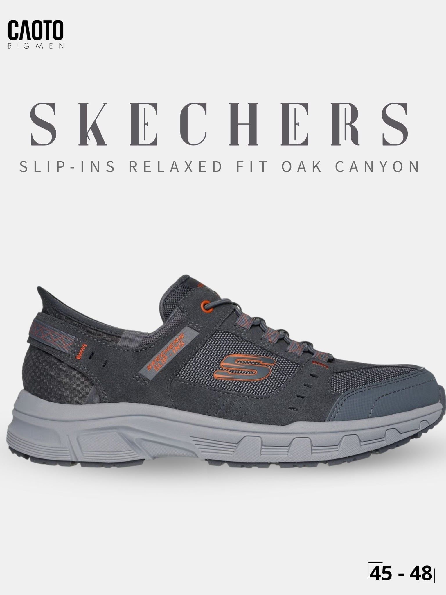  Giày Sneaker Nam Big Size Skecher Slip-ins Relaxed Fit Oak Canyon Canvas Casual Grey Size 45–50 