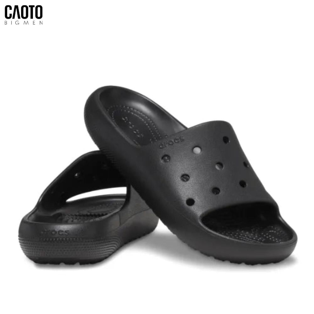  Dép Nam Big Size Classic V2 – Crocs Black Quai Ngang Êm Nhẹ Size 45–50 