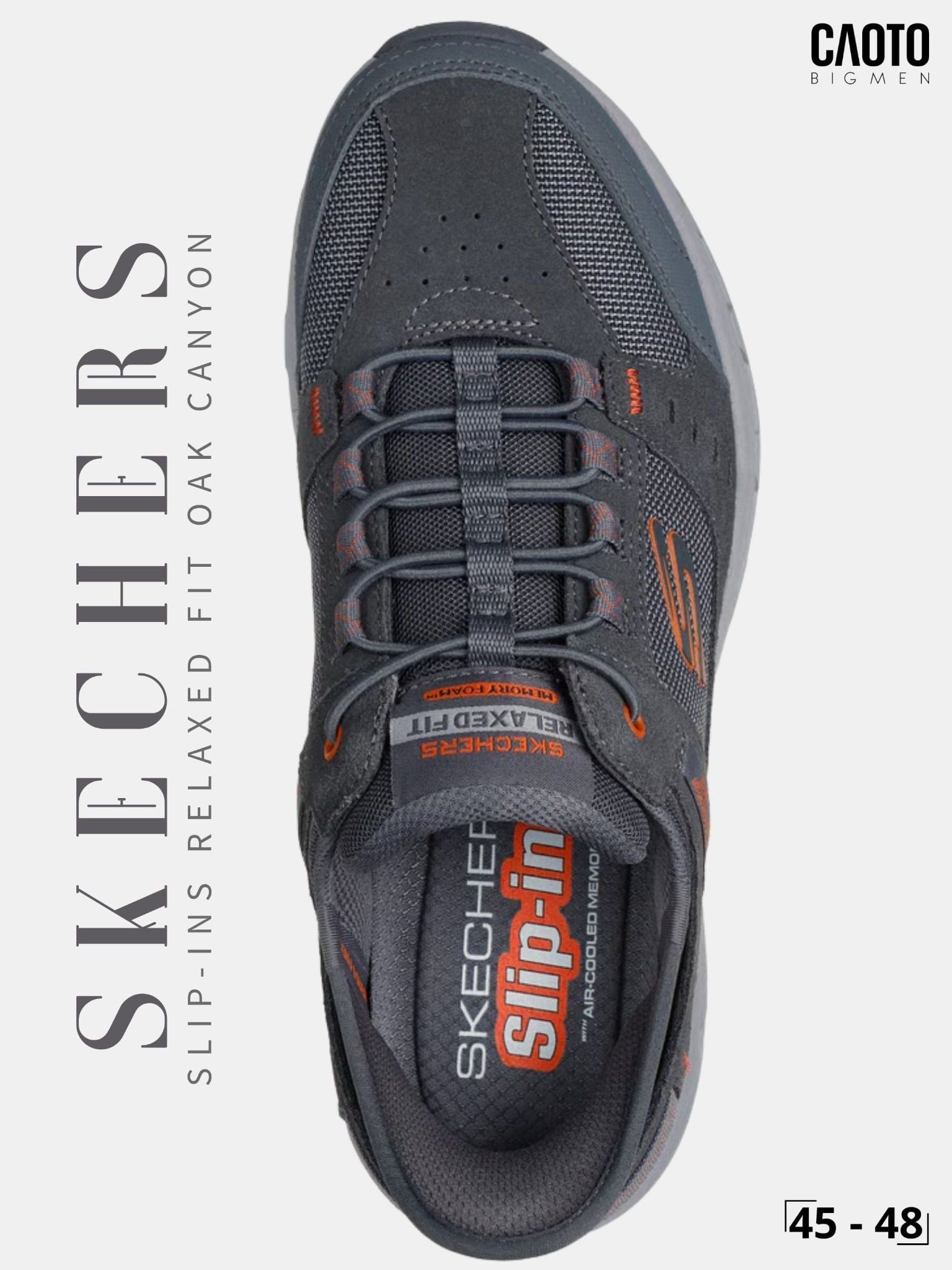  Giày Sneaker Nam Big Size Skecher Slip-ins Relaxed Fit Oak Canyon Canvas Casual Grey Size 45–50 