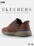  Giày Sneaker Nam Big Size Skecher Swift Fit Canvas Casual Brown Size 45–50 
