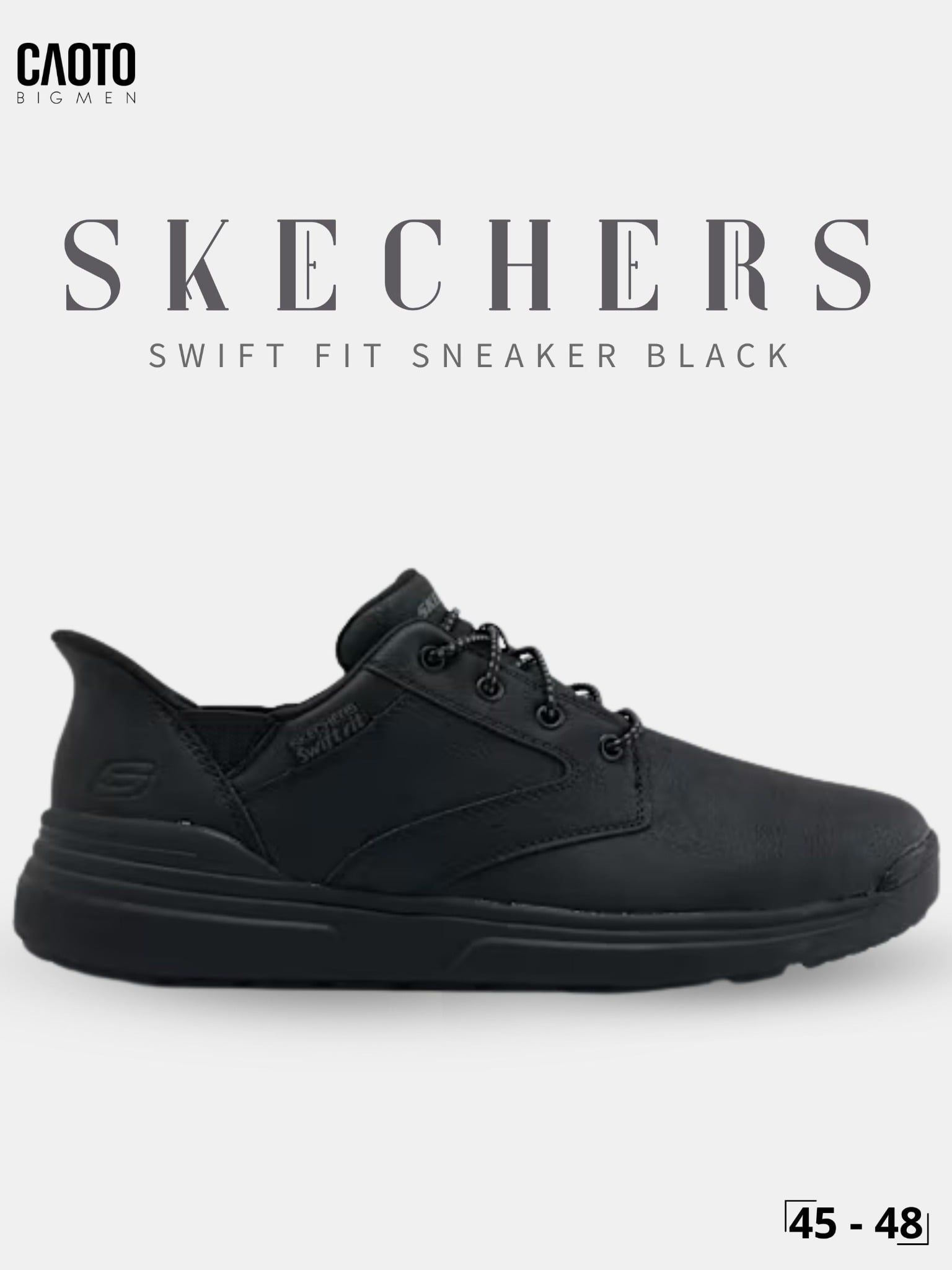  Giày Sneaker Nam Big Size Skecher Swift Fit Canvas Casual Black Size 45–50 