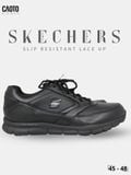  Giày Sneaker Nam Big Size Skecher Slip Resistant Lace up Canvas Casual Black Size 45–50 