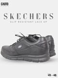  Giày Sneaker Nam Big Size Skecher Slip Resistant Lace up Canvas Casual Black Size 45–50 