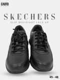  Giày Sneaker Nam Big Size Skecher Slip Resistant Lace up Canvas Casual Black Size 45–50 