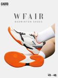  Giày Cầu Lông Nam Big Size WFAIR All Court Omni Court Đệm Êm Thể Thao Màu Cam Size 45 - 48 