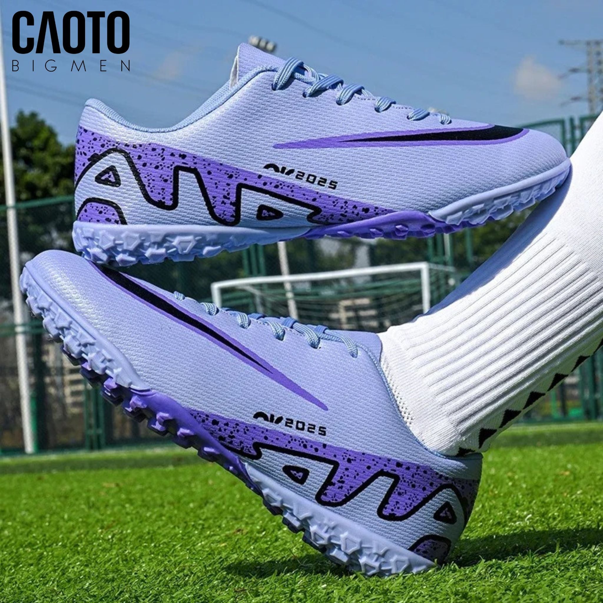  Giày Bóng Đá Nam Big Size Phantom Purple Đế Bám Linh Hoạt Size 45-46 