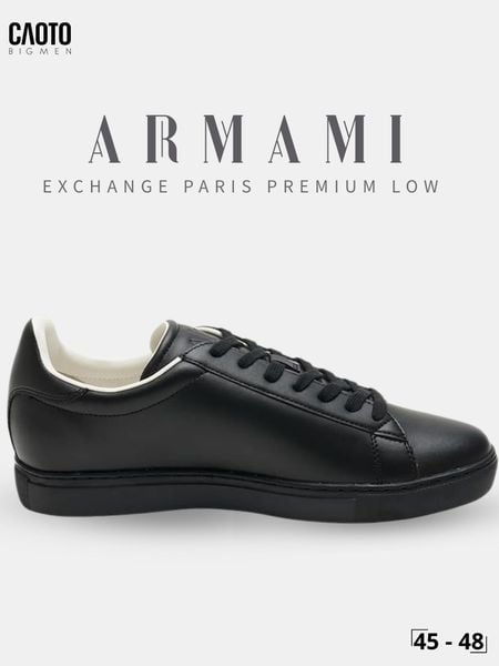 giày sneaker nam big size Armami Exchange Paris Premium Low đen size 45