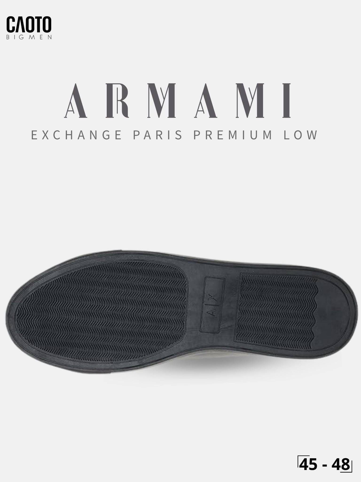  Giày Sneaker Nam Big Size Armami Exchange Paris Premium Low Black Thời Trang Phong Cách Size 45 - 48 