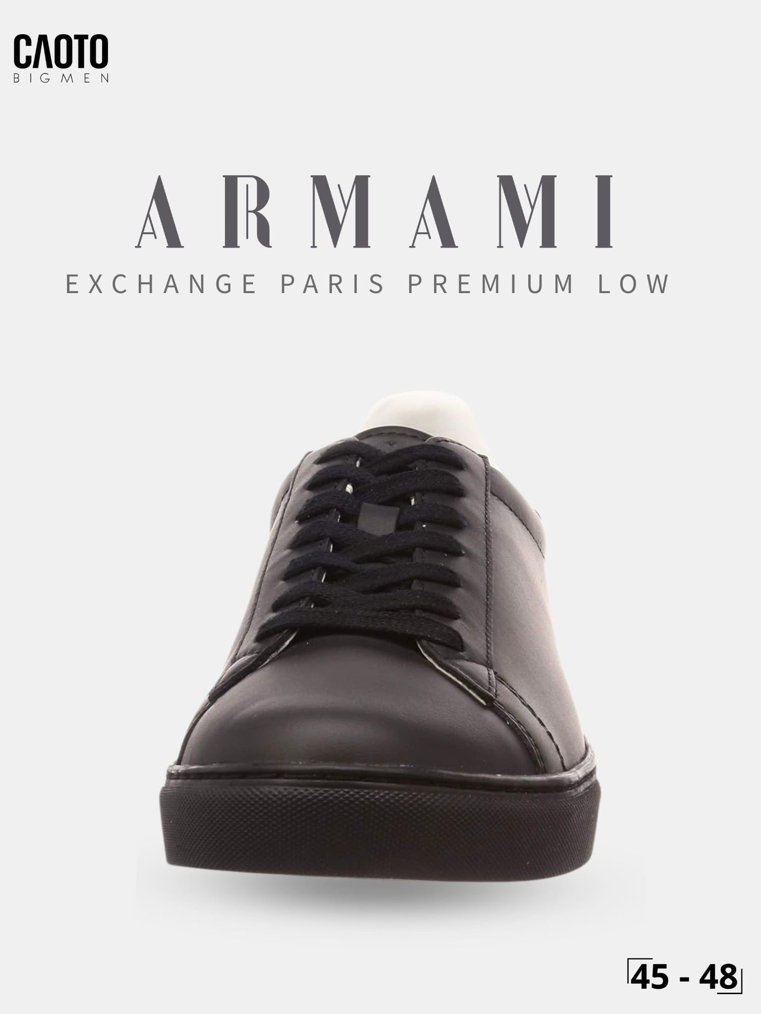  Giày Sneaker Nam Big Size Armami Exchange Paris Premium Low Black Thời Trang Phong Cách Size 45 - 48 