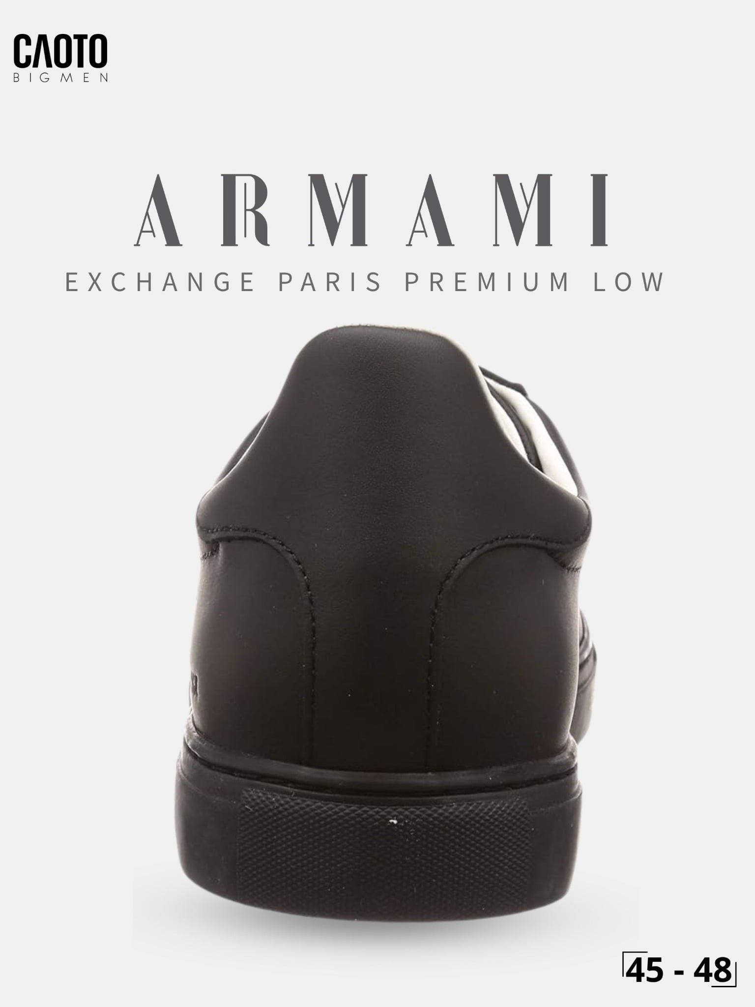  Giày Sneaker Nam Big Size Armami Exchange Paris Premium Low Black Thời Trang Phong Cách Size 45 - 48 