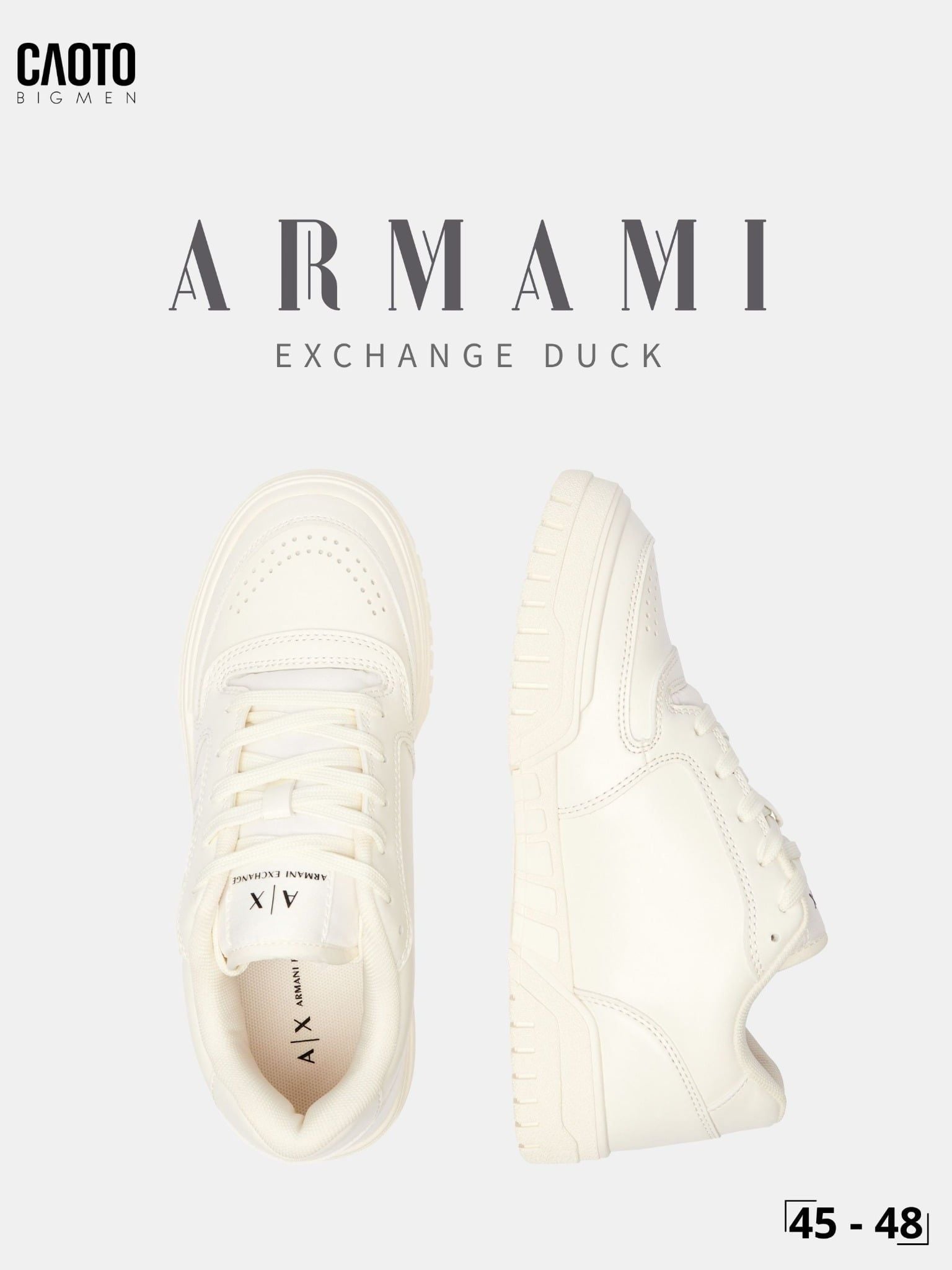  Giày Sneaker Nam Big Size Armami Exchange Exchange Duck White Thời Trang Phong Cách Size 45 - 48 
