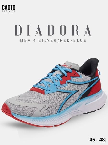 Giày chạy bộ nam big size Diadora Mythos Blushield Volo 4 màu bạc đỏ xanh