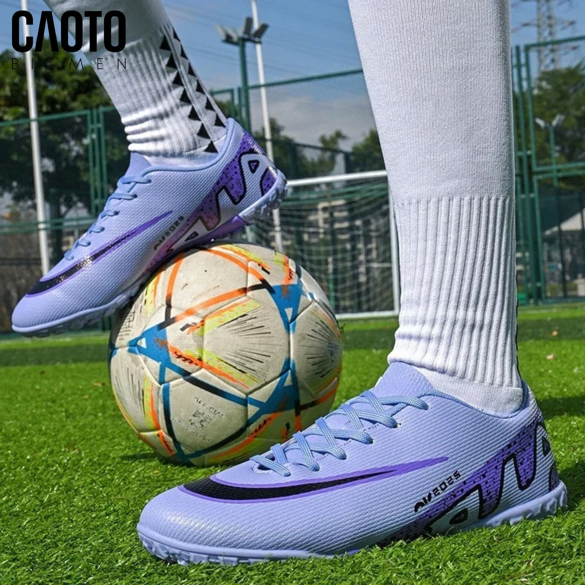  Giày Bóng Đá Nam Big Size Phantom Purple Đế Bám Linh Hoạt Size 45-46 