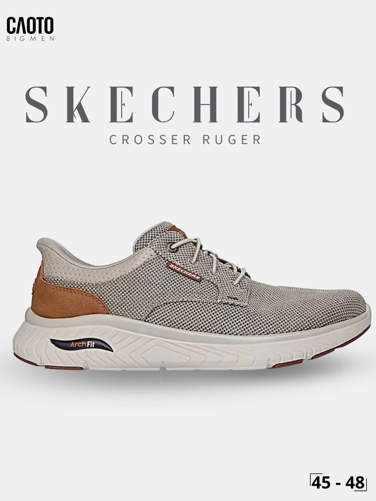  Giày Sneakers Nam Big Size Skechers Crosser Ruger – Canvas Casual Taupe Size 45–50 