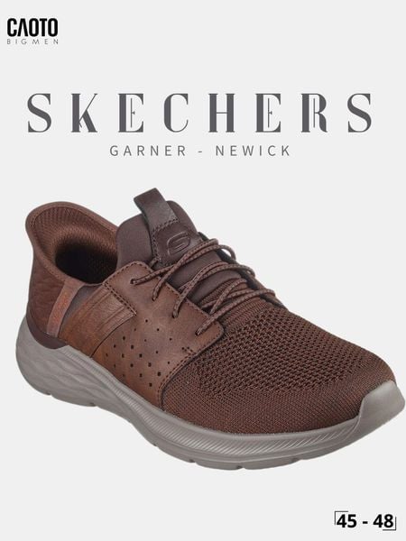  Giày Sneaker Nam Big Size Skechers Slip-ins Garner Newick Black Đen Size 45 - 48 
