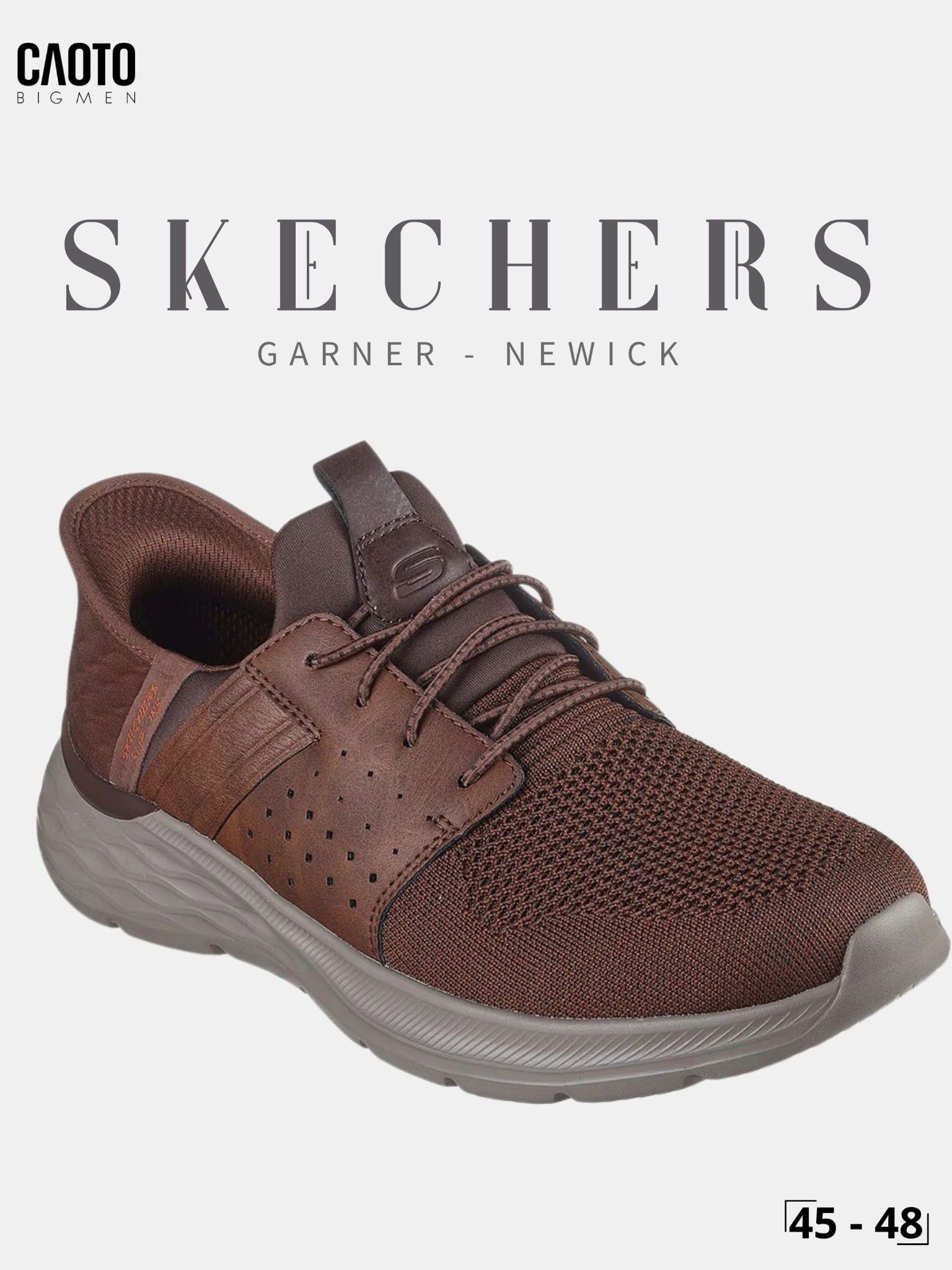  Giày Sneaker Nam Big Size Skechers Slip-ins Garner Newick Black Đen Size 45 - 48 