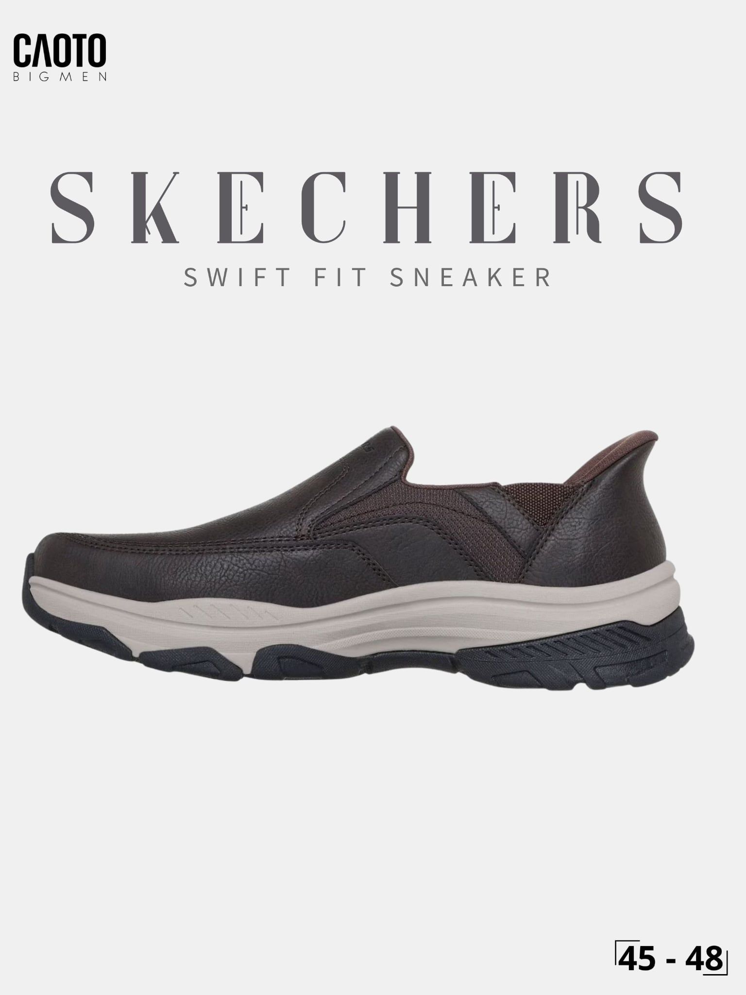  Giày Sneaker Nam Big Size Skechers Hands Free Swift Fit Không Cần Cột Dây Êm Chân Size 45 - 48 