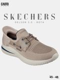  Giày Nam Big Size Skechers Delson 3.0 Roth Taupe Size 45 - 48 