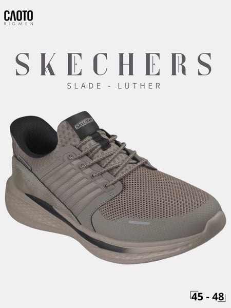  Giày Sneaker Nam Big Size Skechers Slip-ins Relaxed Fit Slade Luther Cement Êm Chân Size 45 - 48 