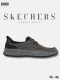  Giày Sneaker Nam Big Size Skechers Canvas Swift Fit Low Black Êm Chân Size 45 - 48 