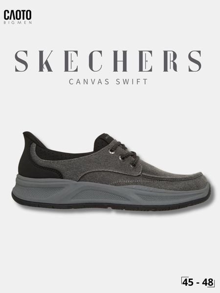  Giày Sneaker Nam Big Size Skechers Canvas Swift Fit Low Black Êm Chân Size 45 - 48 