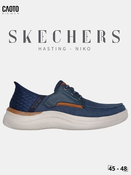  Giày Lười Nam Big Size Skechers Slip-ins Hasting Niko Navy Êm Chân Size 45 - 48 