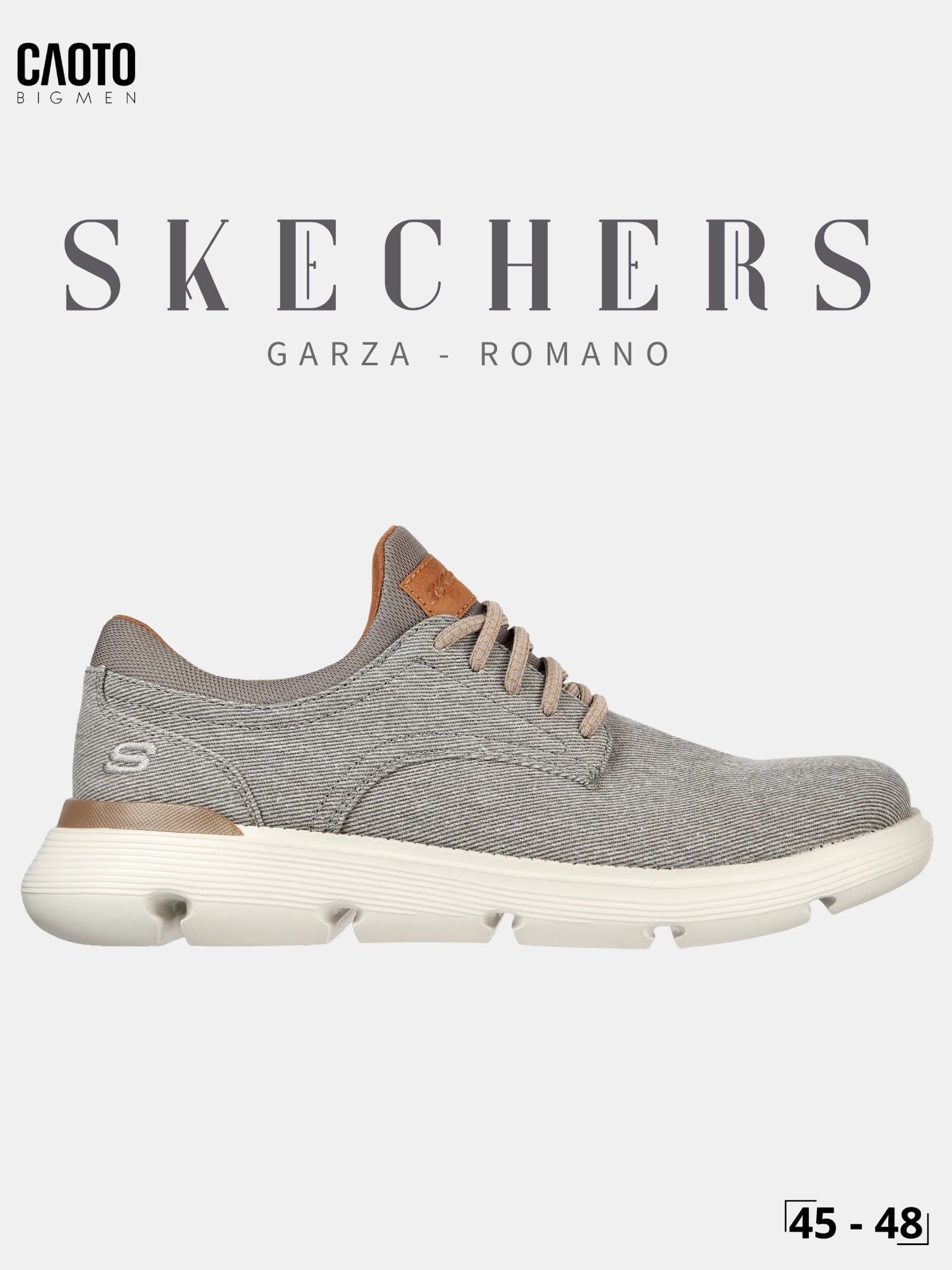  Giày Lười Nam Big Size Skechers Garza Romano Taupe Êm Chân Size 45 - 48 