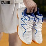  Giày Cầu Lông Nam Big Size Smash White Blue Đế Bám Sân Chắc Chắn Size 45-48 