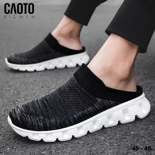  Dép Nam Bigsize Slip-on Cloud Step Dark Grey Đế Mềm Êm Chân 