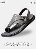  Giày Sandal Xỏ Ngón Nam Big Size Oanviso - A Brown Da Pu Sang Trọng Size 45 - 48 