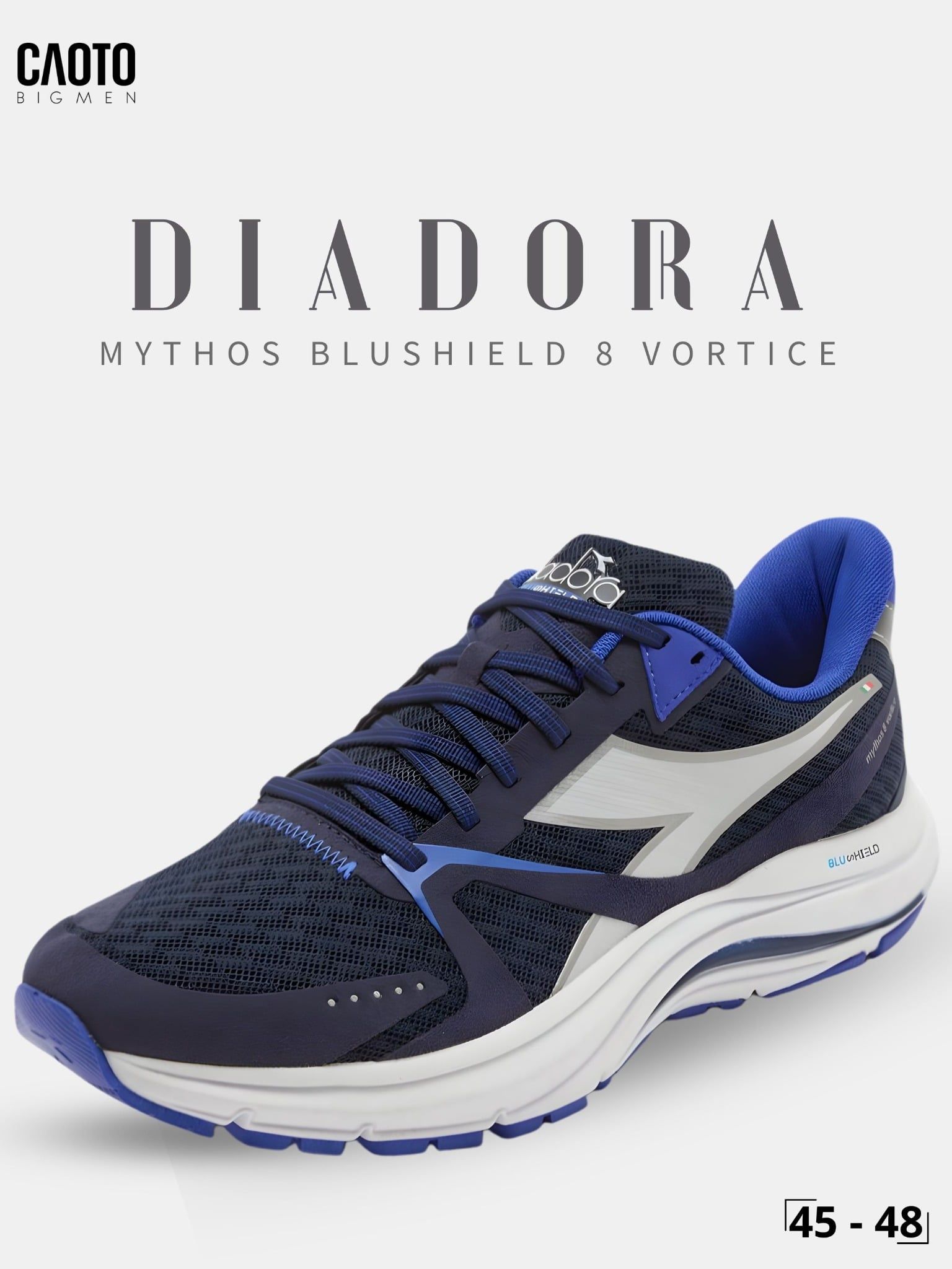 Giày Chạy Bộ Nam Big Size Mythos Blushield 8 Vortice Royal Blue Nhẹ, Bền Size 45 - 48 