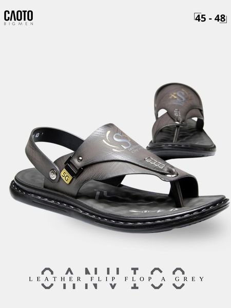 Giày Sandal Xỏ Ngón Nam Big Size Oanviso - A Brown Da Pu Sang Trọng Size 45 - 48 
