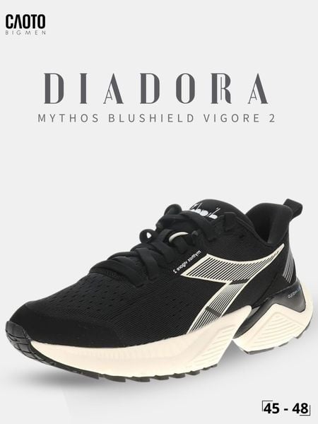 Giày chạy bộ nam big size Diadora Mythos Vigore 2 màu đen kem nam tính