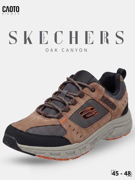 Giày sneaker nam big size Skechers Oak Canyon màu nâu cực nam tính