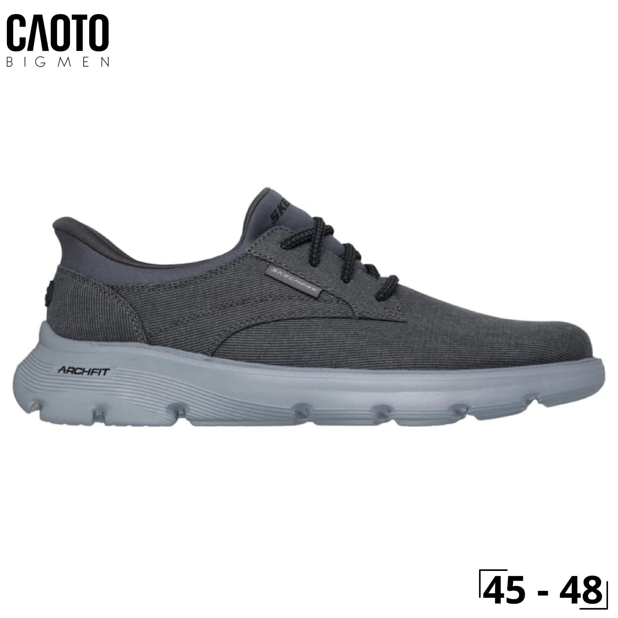  Giày Sneakers Nam Big Size Garza Thaddeus – Skechers Xám Đen Canvas Casual Size 45–50 