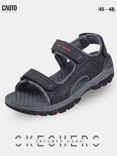 Giày Sandal Nam Big Size Skechers Tresmen Garo màu đen đế xám nam tính