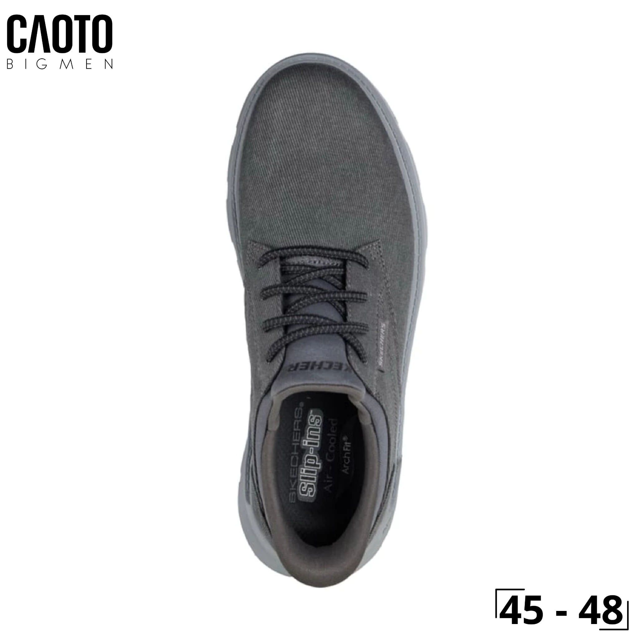  Giày Sneakers Nam Big Size Garza Thaddeus – Skechers Xám Đen Canvas Casual Size 45–50 