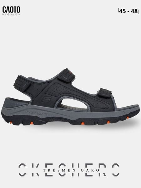 Giày Sandal Nam Big Size Skechers Tresmen Garo màu đen đế xám nam tính