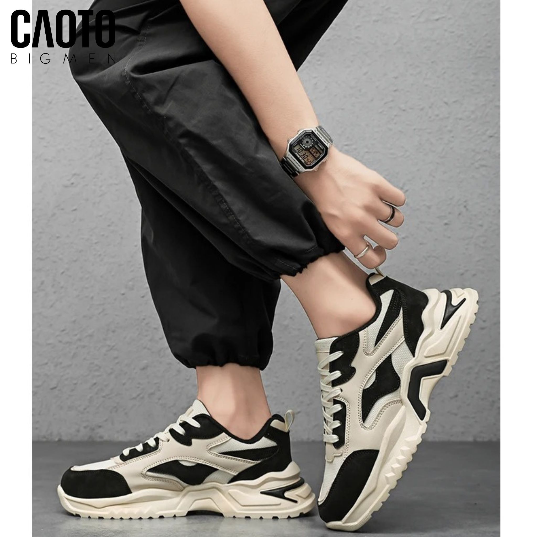  Giày Sneaker Nam Big Size Crusher Cream Black Êm Ái Cá Tính Size 45-47 